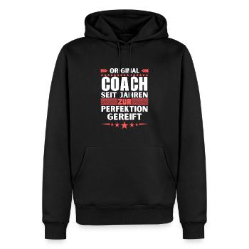 Coach matured to perfection - Men’s Premium Organic Hoodie - black - Front - Nico (187cm)