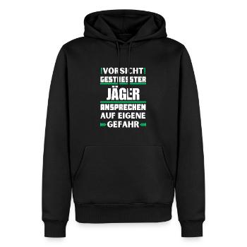 Ne parlez pas à des chasseurs stressés ! - Sweat à capuche Premium bio Homme - noir - Devant - Nico (187cm)
