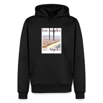 Côte de Los Angeles - Sweat à capuche Premium bio Homme - noir - Devant - Nico (187cm)