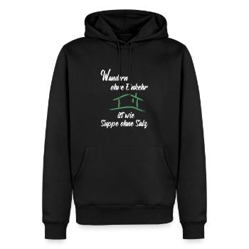 Wandern Einkehr Suppe Salz - Männer Premium Bio Hoodie - Schwarz - Vorne - Nico (187cm)
