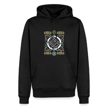 O - Männer Premium Bio Hoodie - Schwarz - Vorne - Nico (187cm)