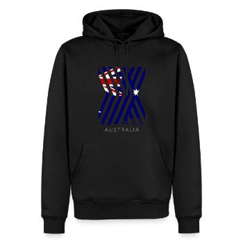 Drapeau australien sous drapeau australien - Sweat à capuche Premium bio Homme - noir - Devant - Nico (187cm)