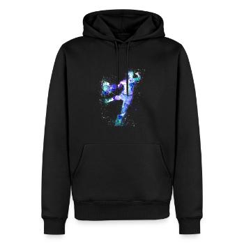 Handball, handballer, Beachhandball,aquarell - Männer Premium Bio Hoodie - Schwarz - Vorne - Nico (187cm)