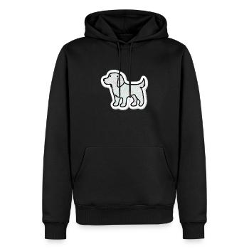 PUPPY LOVE - Men’s Premium Organic Hoodie - black - Front - Nico (187cm)