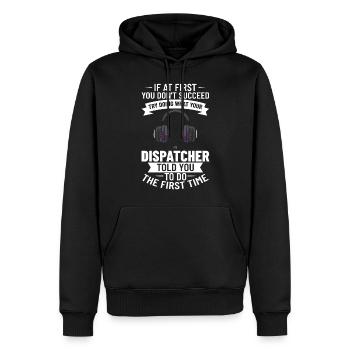 Dispatcher Notruf Einsatzleitstelle Leitstelle - Männer Premium Bio Hoodie - Schwarz - Vorne - Nico (187cm)