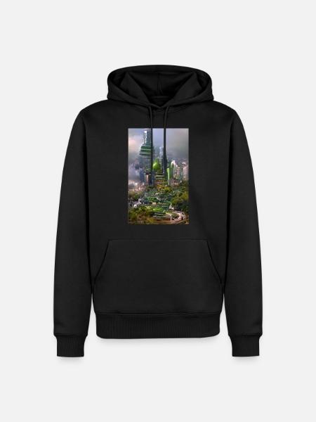 Green city - Men’s Premium Organic Hoodie - black