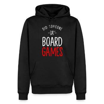 Jeu de société Jeu de société Jeu de société - Sweat à capuche Premium bio Homme - noir - Devant - Nico (187cm)