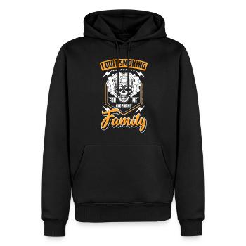 Zigarette Disziplin - Männer Premium Bio Hoodie - Schwarz - Vorne - Nico (187cm)