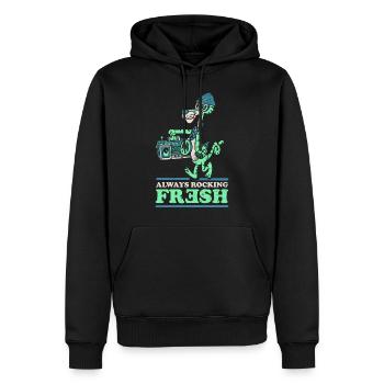 Always Rocking Fresh Tiger - Männer Premium Bio Hoodie - Schwarz - Vorne - Nico (187cm)