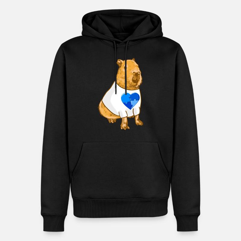 Signes d’autisme Capybara - Sweat à capuche Premium bio Homme - noir