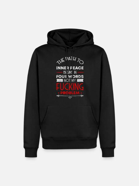 Problems, Fun, Humor Motto - Men’s Premium Organic Hoodie - black
