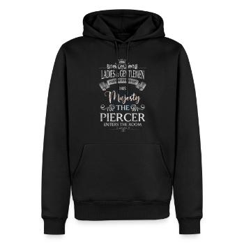 Piercer Kunst Beruf Stecker - Männer Premium Bio Hoodie - Schwarz - Vorne - Nico (187cm)