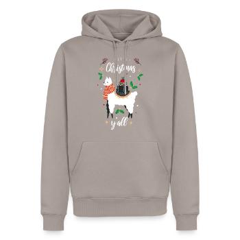 Son yall de Noël - Sweat à capuche Premium bio Homme - taupe - Devant - Nico (187cm)