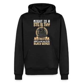 Rabe Raben Munin - Männer Premium Bio Hoodie - Schwarz - Vorne - Nico (187cm)
