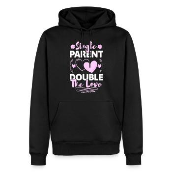 Parent Mère Fête des Pères - Sweat à capuche Premium bio Homme - noir - Devant - Nico (187cm)