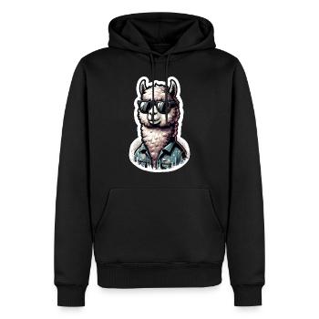 Veste en jean Alpaca Cool Sunglasses - Sweat à capuche Premium bio Homme - noir - Devant - Nico (187cm)
