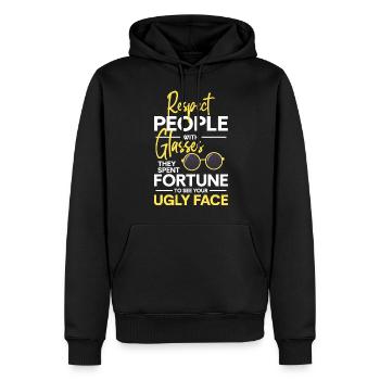 Brillenträger Kurzsichtig Sehtest - Männer Premium Bio Hoodie - Schwarz - Vorne - Nico (187cm)