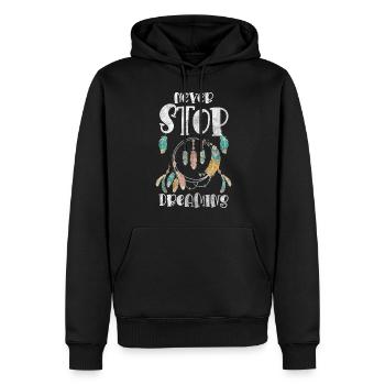 Capteur de rêves Souhait Bonheur Amour - Sweat à capuche Premium bio Homme - noir - Devant - Nico (187cm)