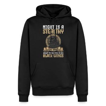 Sorcellerie du corbeau - Sweat à capuche Premium bio Homme - noir - Devant - Nico (187cm)