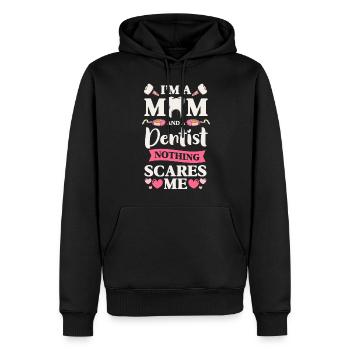 Arzt Bohrer Zahnspange - Männer Premium Bio Hoodie - Schwarz - Vorne - Nico (187cm)
