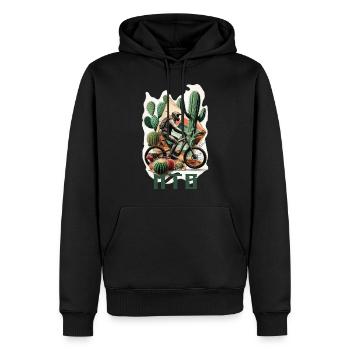 Vélo VTT - Sweat à capuche Premium bio Homme - noir - Devant - Nico (187cm)