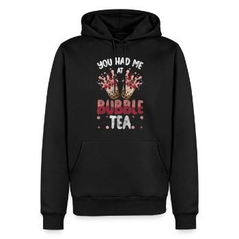 Boba Tea Pearl Milk Yummy Mug - Sweat à capuche Premium bio Homme - noir - Devant - Nico (187cm)