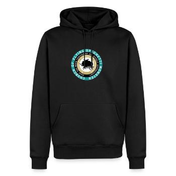 Pastafarian KIRCHE DES FLIEGENS SPAGHETTI MONSTER - Männer Premium Bio Hoodie - Schwarz - Vorne - Nico (187cm)