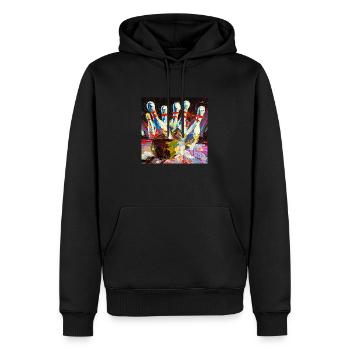 Peinture abstraite à l’huile colorée d’une frappe de bowling - Sweat à capuche Premium bio Homme - noir - Devant - Nico (187cm)