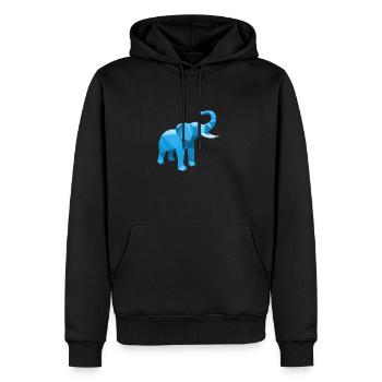 Elephant blue with stylish LowPoly effect - Men’s Premium Organic Hoodie - black - Front - Nico (187cm)