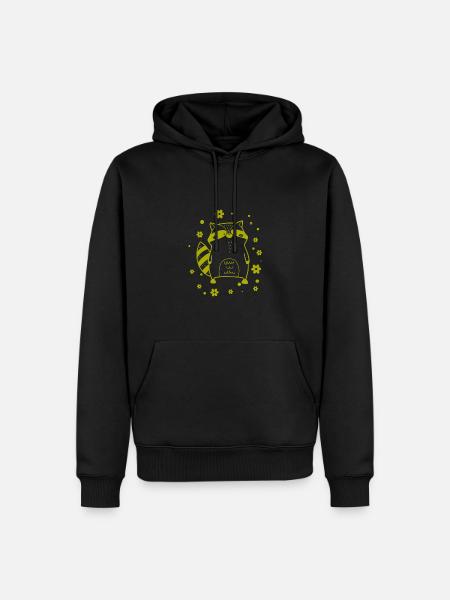 funny raccoon - Men’s Premium Organic Hoodie - black