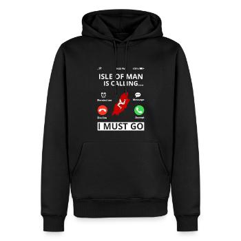 Drapeau de l’île de Man Triskele Drapeau de l’île de Man - Sweat à capuche Premium bio Homme - noir - Devant - Nico (187cm)
