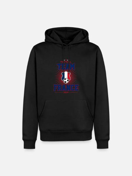Équipe de France - Sweat à capuche Premium bio Homme - noir