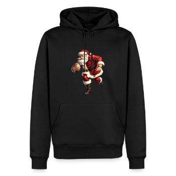 Joueur de rugby du Père Noël - Sweat à capuche Premium bio Homme - noir - Devant - Nico (187cm)