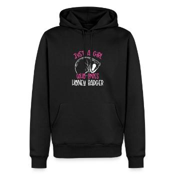 Nur Ein Mädchen, Das Dachs Liebt - Männer Premium Bio Hoodie - Schwarz - Vorne - Nico (187cm)