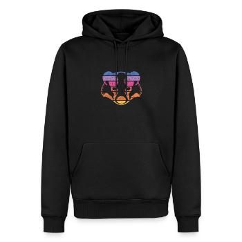 Dachs Vintage Bunt - Männer Premium Bio Hoodie - Schwarz - Vorne - Nico (187cm)