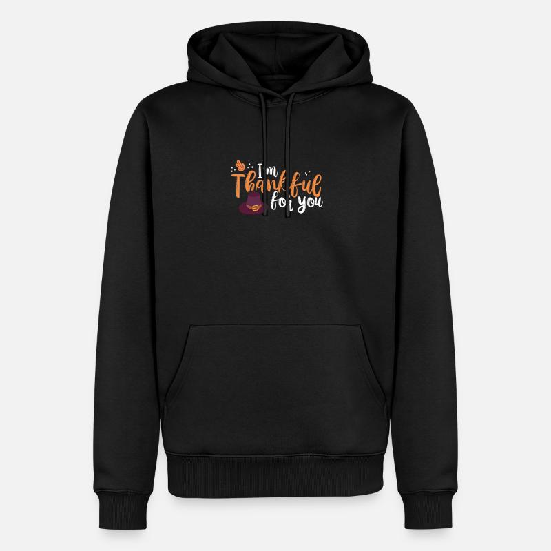 Ich Bin dir Dankbar Thanksgiving - Männer Premium Bio Hoodie - Schwarz
