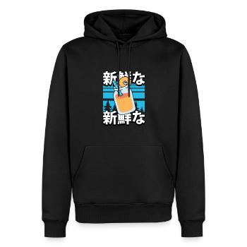Jus d’ananas Kawaii sucré - Sweat à capuche Premium bio Homme - noir - Devant - Nico (187cm)