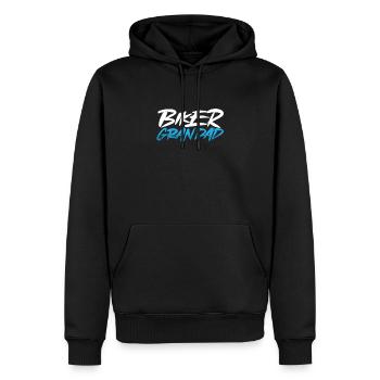 Biker opa - Männer Premium Bio Hoodie - Schwarz - Vorne - Nico (187cm)