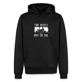 Mein Motorrad Bewegt Die Seele - Männer Premium Bio Hoodie - Schwarz - Vorne - Nico (187cm)