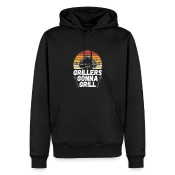 Les grilleurs vont griller - Sweat à capuche Premium bio Homme - noir - Devant - Nico (187cm)