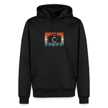Appareil photo en couleur vintage - Sweat à capuche Premium bio Homme - noir - Devant - Nico (187cm)