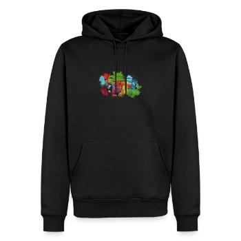 Appareil photo numérique à éclaboussures de couleur - Sweat à capuche Premium bio Homme - noir - Devant - Nico (187cm)