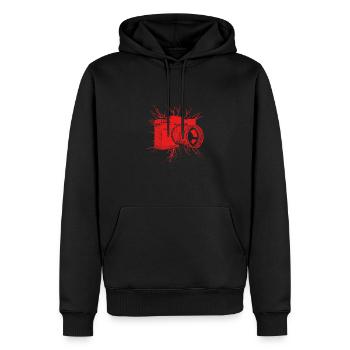 Appareil photo numérique rouge - Sweat à capuche Premium bio Homme - noir - Devant - Nico (187cm)
