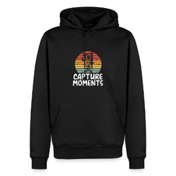 Momente Mit Der Kamera Festhalten - Männer Premium Bio Hoodie - Schwarz - Vorne - Nico (187cm)