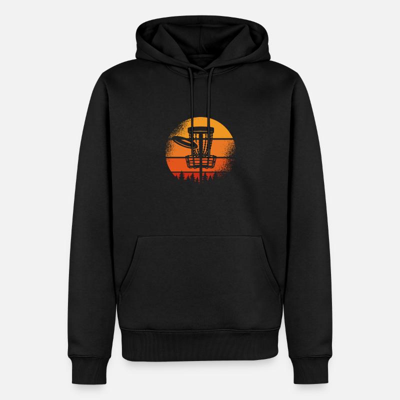 Disc Golf Retro Sun - Sweat à capuche Premium bio Homme - noir