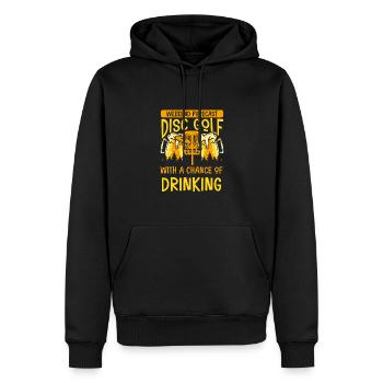 Disc Golf And Beer Drinking - Men’s Premium Organic Hoodie - black - Front - Nico (187cm)