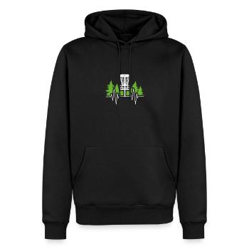 Fréquence du disc golf - Sweat à capuche Premium bio Homme - noir - Devant - Nico (187cm)