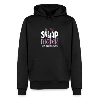 Je suis le savonnier - Sweat à capuche Premium bio Homme - noir - Devant - Nico (187cm)