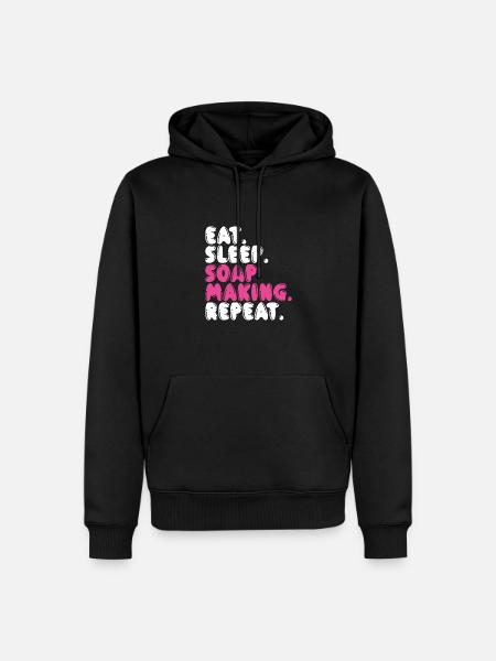 Eating Sleep Making Soap - Men’s Premium Organic Hoodie - black
