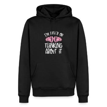Ich Denke Entweder Oder - Männer Premium Bio Hoodie - Schwarz - Vorne - Nico (187cm)
